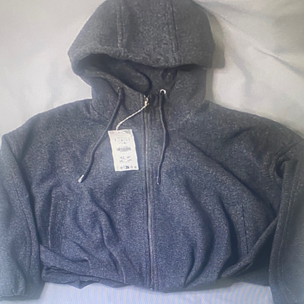 Zara Charcoal Hooded Bomber Jacket